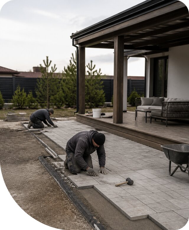 Патио под ключ в Дмитрах для дома дачи и участка